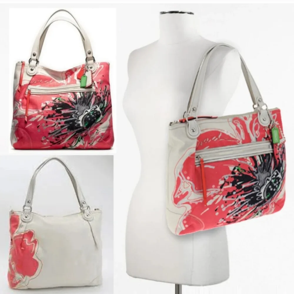 Coach Poppy Placed Flower Glam Sequin Tote